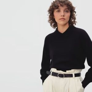 Everlane The Cashmere Collared Sweater black NWOT